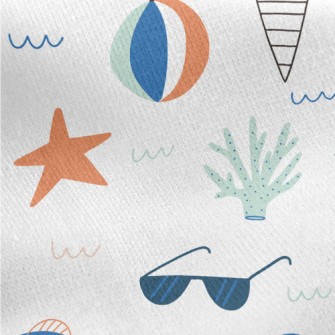 Coral Fish Beach Ball Jersey Backed Fleece