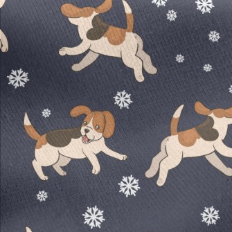 Chasing Snowflake Dogs Jersey Backed Fleece