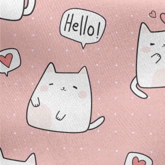 Shy Hello Kitty Jersey Backed Fleece