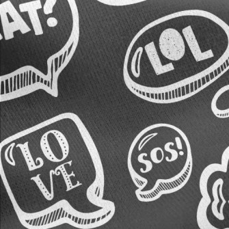 Cute Dialog Text Jersey Backed Fleece