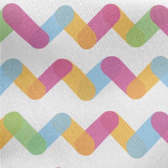 Rainbow Zigzag Pattern Jersey Backed Fleece