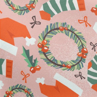 Christmas Hat Wreath Socks Pongee