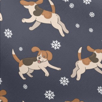 Chasing Snowflake Dogs Pongee