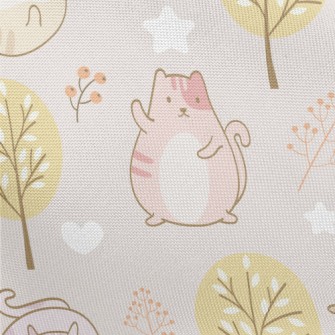 Say Hello Tumbling Kitten Pongee