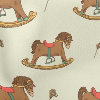 Wooden Rocking Horse Lightweight Cotton Poplin