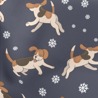 Chasing Snowflake Dogs Lightweight Cotton Poplin