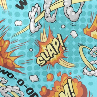 Exaggerated Sound Effect Text Lightweight Cotton Poplin