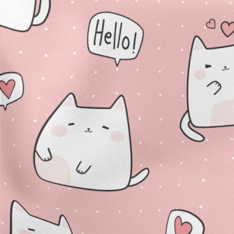 Shy Hello Kitty Lightweight Cotton Poplin