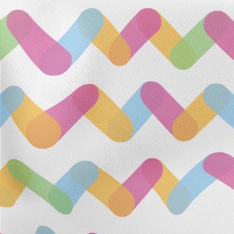 Rainbow Zigzag Pattern Lightweight Cotton Poplin
