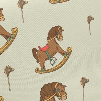 Wooden Rocking Horse Midweight Cotton Poplin