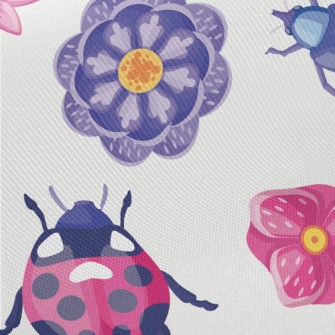 Various Colorful Insects Midweight Cotton Poplin