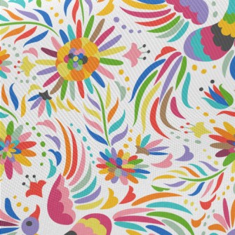 Beautiful Colorful Bird Midweight Cotton Poplin