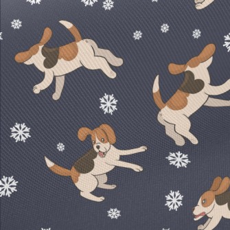 Chasing Snowflake Dogs Midweight Cotton Poplin