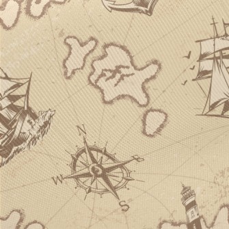 Sailing Sailing Map Midweight Cotton Poplin
