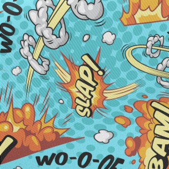 Exaggerated Sound Effect Text Midweight Cotton Poplin