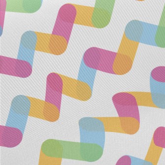 Rainbow Zigzag Pattern Midweight Cotton Poplin