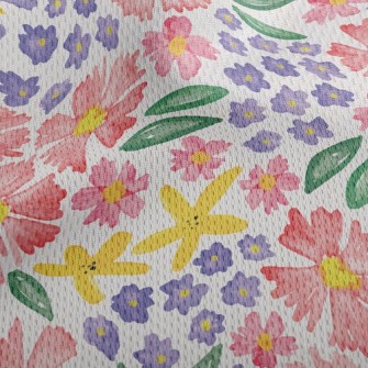 Beautiful Watercolor Large Flo Athletic Mesh Flat Back