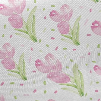 Watercolor Tulips Twill