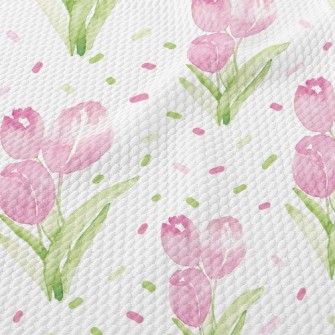 Watercolor Tulips Birdseye Piqué