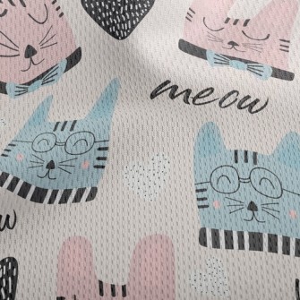 Gentle Spectacled Cat Athletic Mesh Flat Back