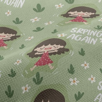Little Girl Playing On The Gra Performance Linen