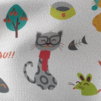 Cat And Mouse Fish Bones Waterproof Canvas