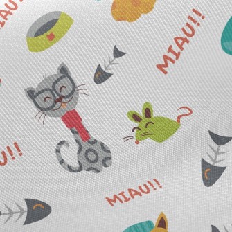 Cat And Mouse Fish Bones Twill