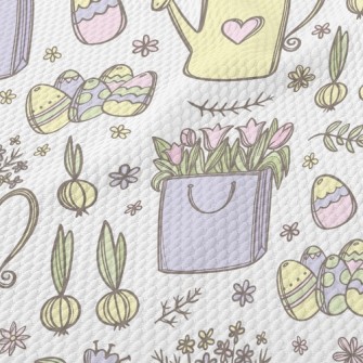 Cute Paper Bag Flowers Birdseye Piqué