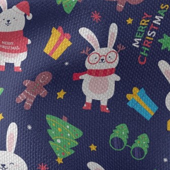 White Rabbit Family Celebratin Waterproof Canvas