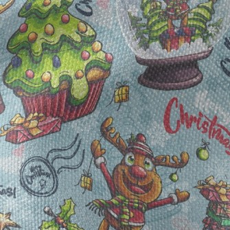 Christmas Tree Elk Glass Ball Waterproof Canvas