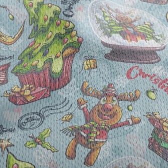 Christmas Tree Elk Glass Ball Athletic Mesh Flat Back