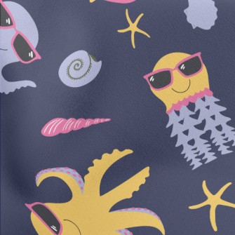 Cool Partying Octopus Stretch Ponte