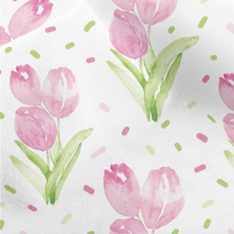 Watercolor Tulips Micro Fleece