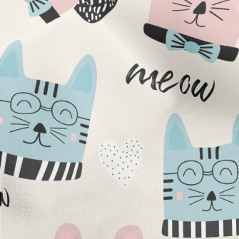 Gentle Spectacled Cat Micro Fleece
