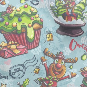 Christmas Tree Elk Glass Ball Micro Fleece