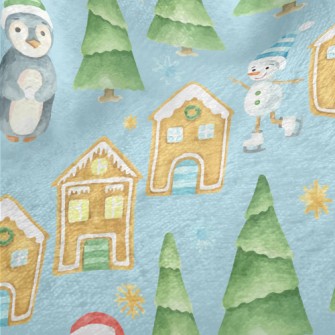 Watercolor Merry Christmas Minky