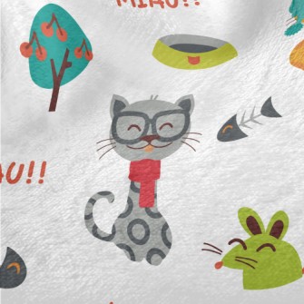 Cat And Mouse Fish Bones Minky