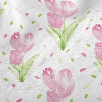 Watercolor Tulips Minky