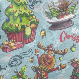 Christmas Tree Elk Glass Ball Minky