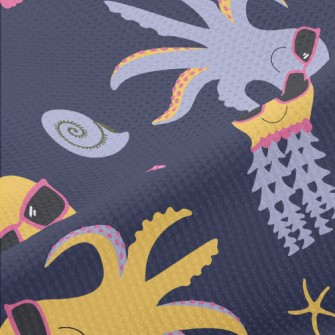 Cool Partying Octopus Piqué