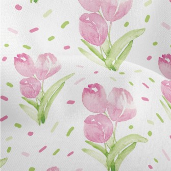 Watercolor Tulips Lightweight Performance Linen
