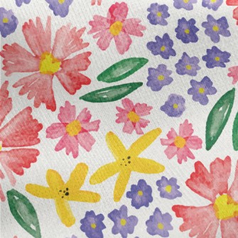 Beautiful Watercolor Large Flo Jersey Backed Fleece