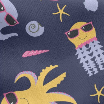 Cool Partying Octopus Jersey Backed Fleece