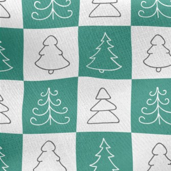 Square Christmas Tree Jersey Backed Fleece