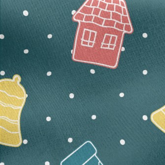 Dotted Christmas Stocking Chri Jersey Backed Fleece
