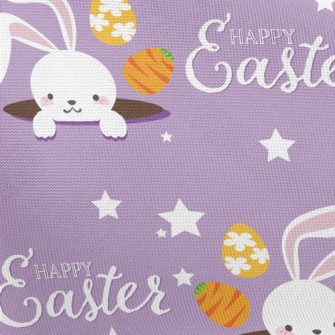 Playful Little Rabbit With Hea Pongee