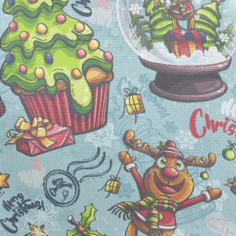 Christmas Tree Elk Glass Ball Pongee