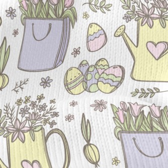 Cute Paper Bag Flowers Stretch Jersey