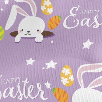 Playful Little Rabbit With Hea Stretch Jersey