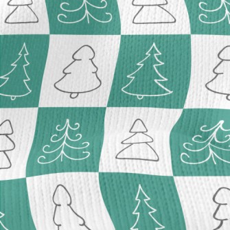 Square Christmas Tree Stretch Jersey